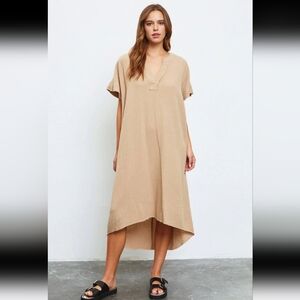 Short Sleeve Tunic Dress Hi/Low